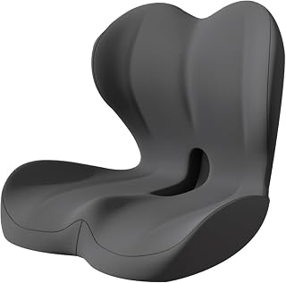 Ergonomic Memory Foam Seat Cushion for Tailbone Pain Relief, Suitable for Office Home Chair, Car and Wheelchair (Dark Black)