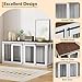 GarveeHome Large Dog Crate Furniture for Large Breed, Heavy Duty Dog Kennel with Divider, All Steel Frame Crate Tv Stand, Farmhouse Furniture Style End Table