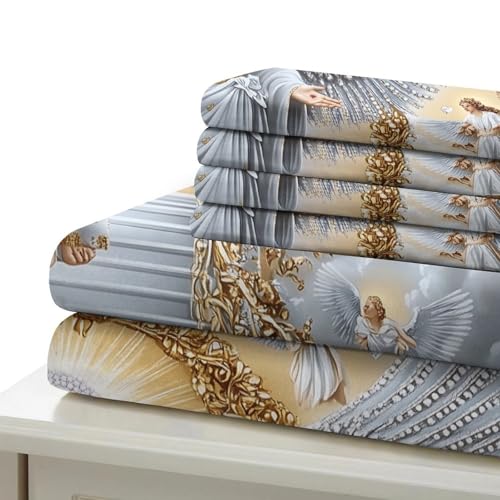 Housse de couette Jésus 3D 135x200 microfbre douce pour adolescent - 7