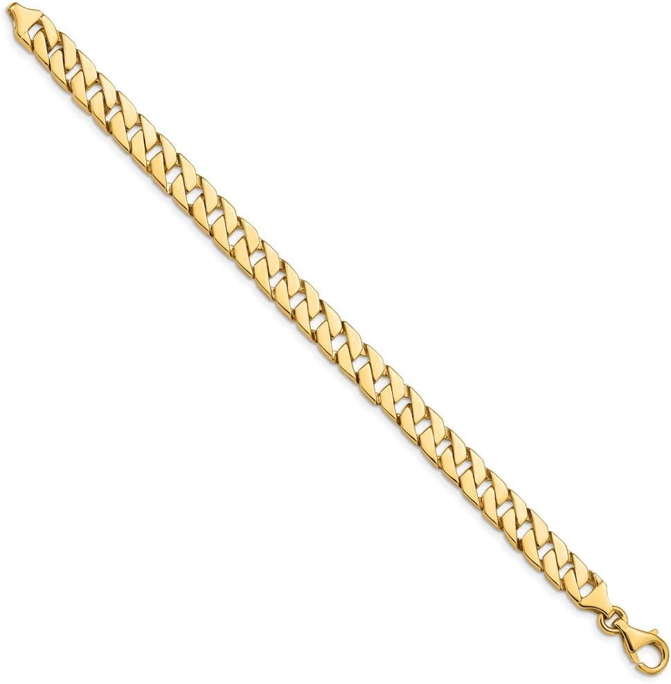 IceCarats 14K Solid Yellow Gold 7.4mm Chunky Cuban Chain Link Bracelet Polished