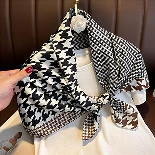 Bufanda de mosaico estampada pañuelo bandanas de satén moda mujer accesorio cuello 2