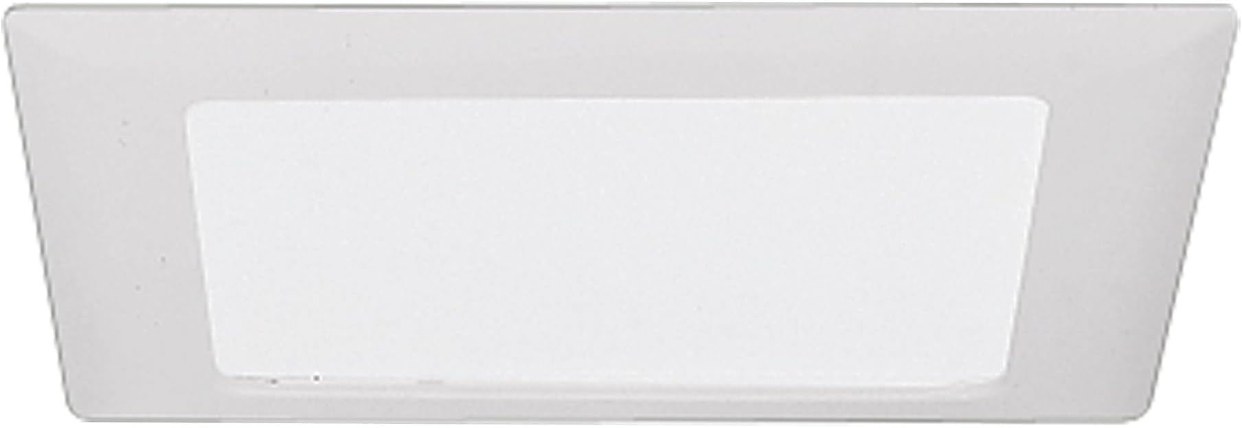 HALO 10P Recessed Ceiling Light Square Trim with Glass Albalite Lens, White,9.5" L x 1.2" W x 9.3" H