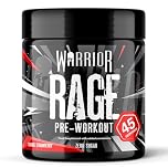 Warrior Rage Pre Workout Powder 392g (45 Servings) – 300mg Caffeine High Stim Energy Drink Supplement + Beta-Alanine, Creatine, BCAA, Taurine, Citrulline & Arginine AAKG for Muscle – Savage Strawberry