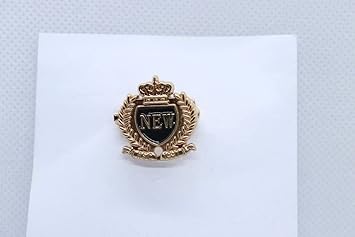 The Design Cart Golden Crown with Leaf Lapel Pin Used in Dresses, Handicraft, Art & Craft, Scrap Booking, Decorations,Size-2 Centimetres,Pack of 1 Piece