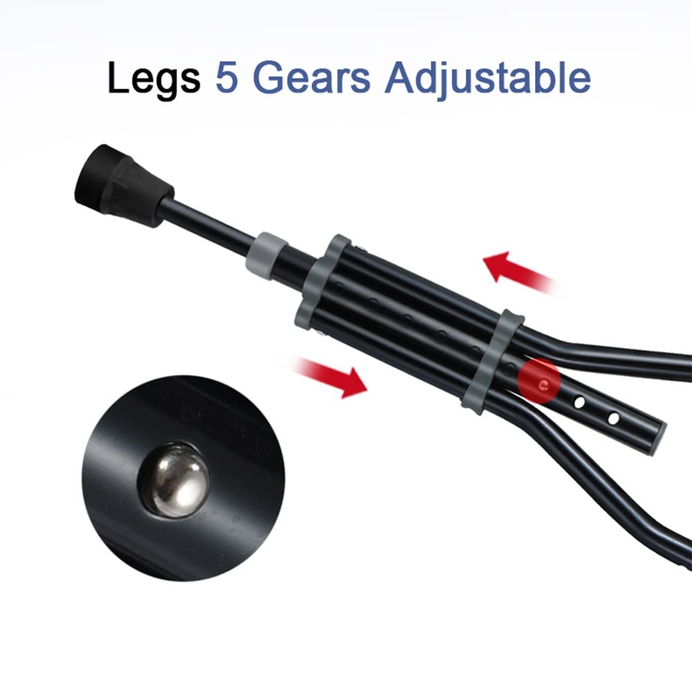 ADITAM Muletas para niños, muletas Ajustables para Caminar, muletas livianas de Aluminio, muletas ergonómicas para Entrenamiento de rehabilitación (Color : Black, Size : 1 Pair) Double The Comfort