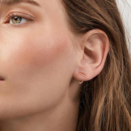 Image of CHIC & ARTSY 925 Sterling Silver Half Hoop Earrings for Women, Small Huggie Hoops Set with Ball Bar Star Moon Cross & Pearl, Lightweight Comfort Fit Everyday & Sleep Earrings