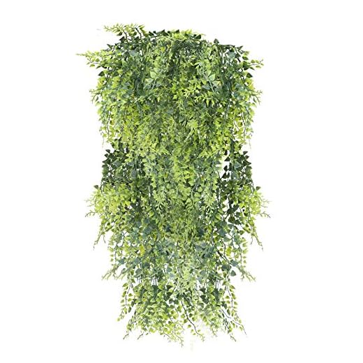 XHXSTORE 2PCS Hiedra Planta Colgante Plantas Artificiales Colgantes Exterior Interior Helecho Artificial para Decoración Maceta Pared Jardín Puerta Balcón