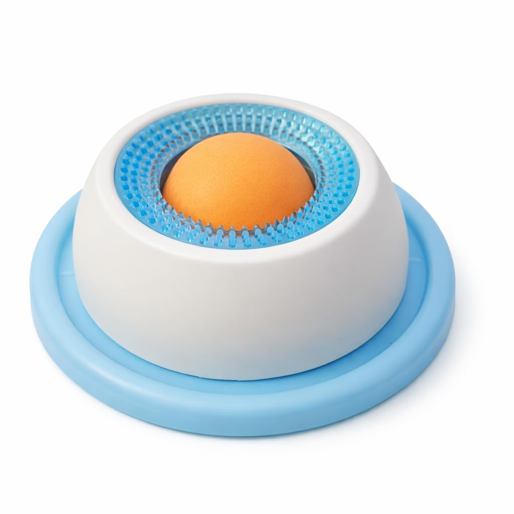 Calming Lick Bowl for Dogs & Cats, Non-Slip Slow Feeder with a Rotating Lick Ball for Liquid & Wet Food, Anxiety Relief Enrichment Toy that Keeps Pets Busy, Happy & Engaged, 1 Pack