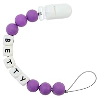 Vista 10 de Clip personalizable para cochecito con nombre, clip personalizado para cochecito con nombre (lila)
