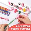 Thenshop 30 Pcs Scented Pencils for Kids Fruit Scent HB Graphite Pencils Bulk with 30 Pcs Cartoon Toppers Animal Cute Pens Cap Gift for School Classroom Party Reward Supplies
