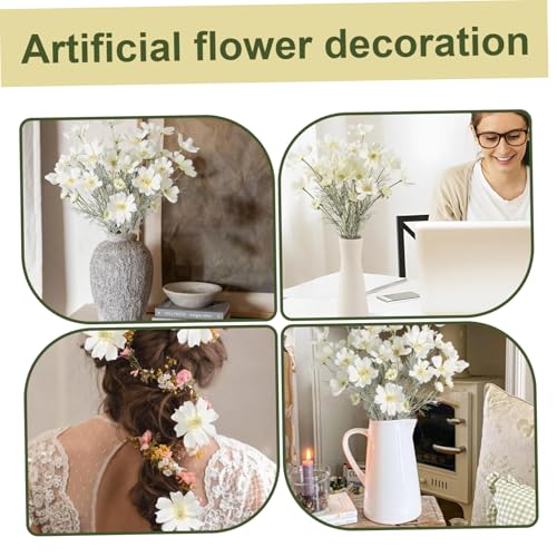 Fleurs artificielles cosmos blanches en soie de 60cm pour decor de maison