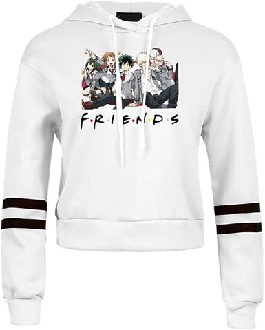 Amazon.com: tiopeia My Hero Academia MHA Friends Japanese Anime Crop  Sudadera con capucha para mujer, XXL, Amigos blancos : Ropa, Zapatos y  Joyería
