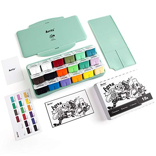 Kit de tinta Arrtx Gouache, 18 cores x conjunto de tinta de 30 ml, design exclusivo de copo de gelat