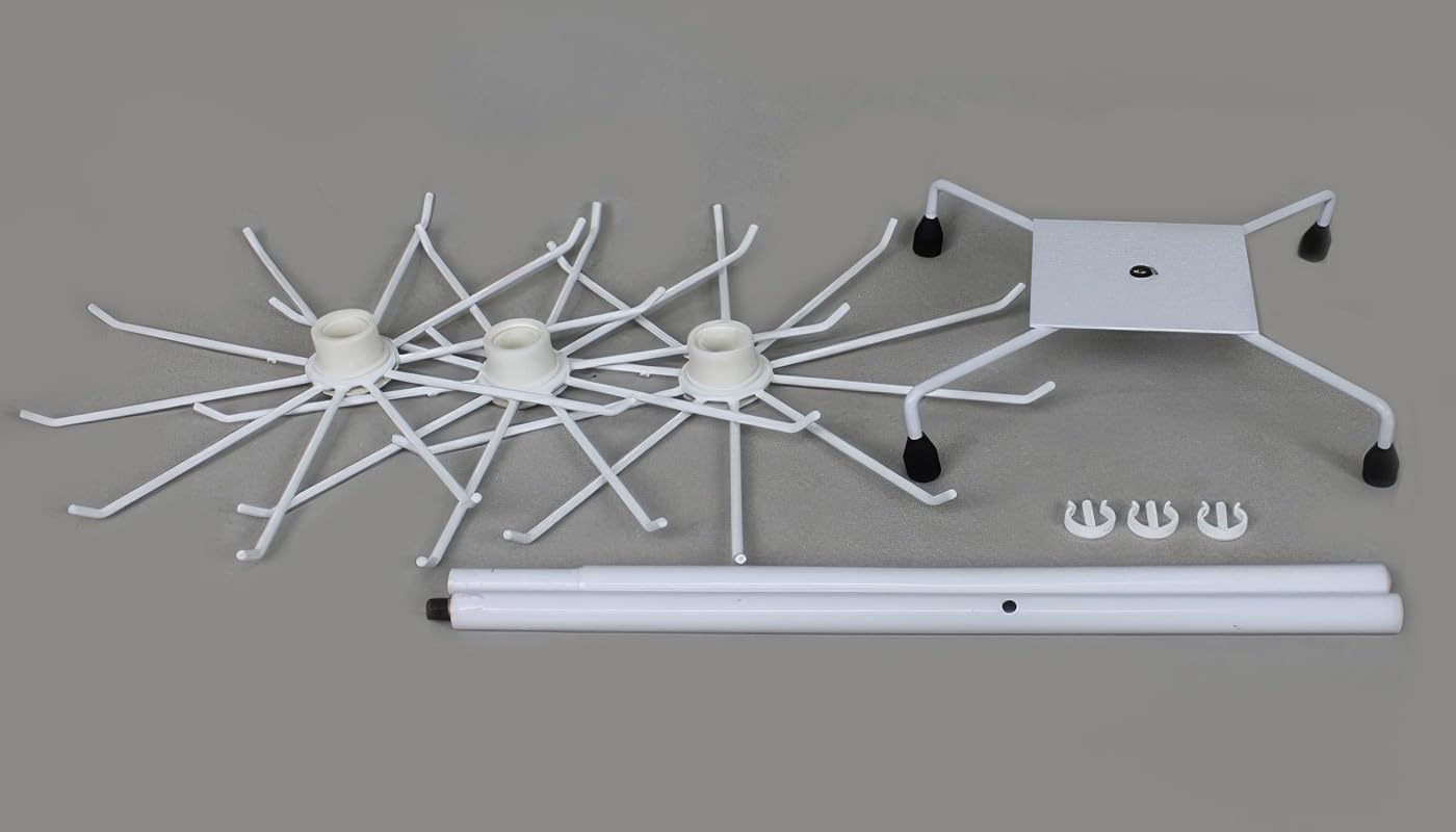 Yudu Espositore a 3 ripiani, in metallo, 73 cm (bianco)