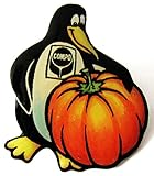 Pin 30 x 25 mm Compo - Pinguin mit Kürbis - Pin 30 x 25 mm