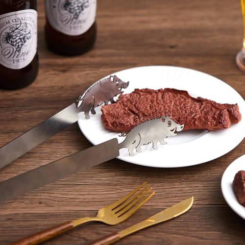 Geiserailie Grillzange Motiv Wildschwein Jäger Geschenk Edelstahl Bratwurstzange für Jagd Jäger Jägerin Männergeschenk Jagdgeschenk Geburtstag, Spülmaschinengeeignet, Silber