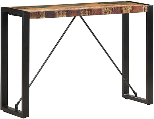 Miniatura 5 de Mesa auxiliar con patas de taburete alto, mesa consola de 43.3 x 13.8 x 29.9 pulgadas, madera maciza recuperada, adecuada para pasillo, dormitorio,