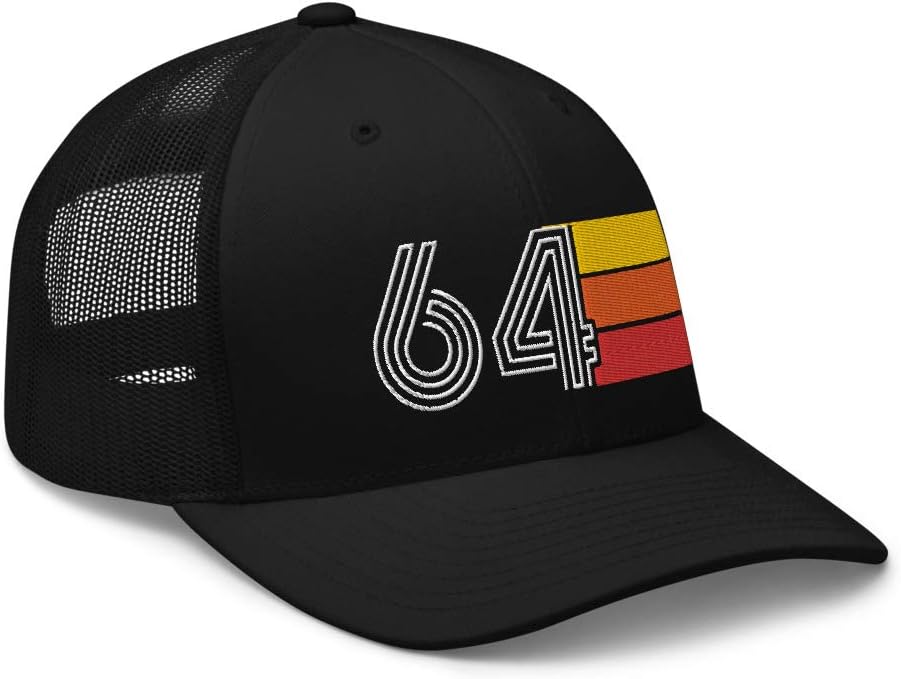 64 1964 Vintage Retro Trucker Cap 61st Birthday Embroidered Unisex Hat Gift