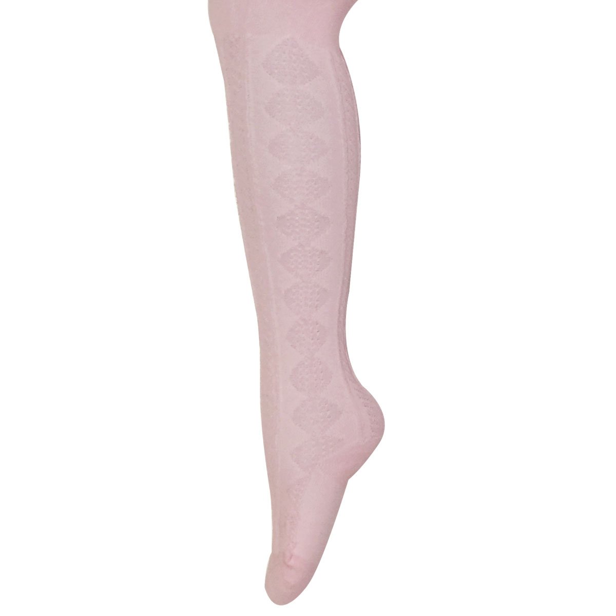 Wrapables Warm Cable Knit Tights for Toddler Girls (Set of 2), Gray and Pink (4-5y)