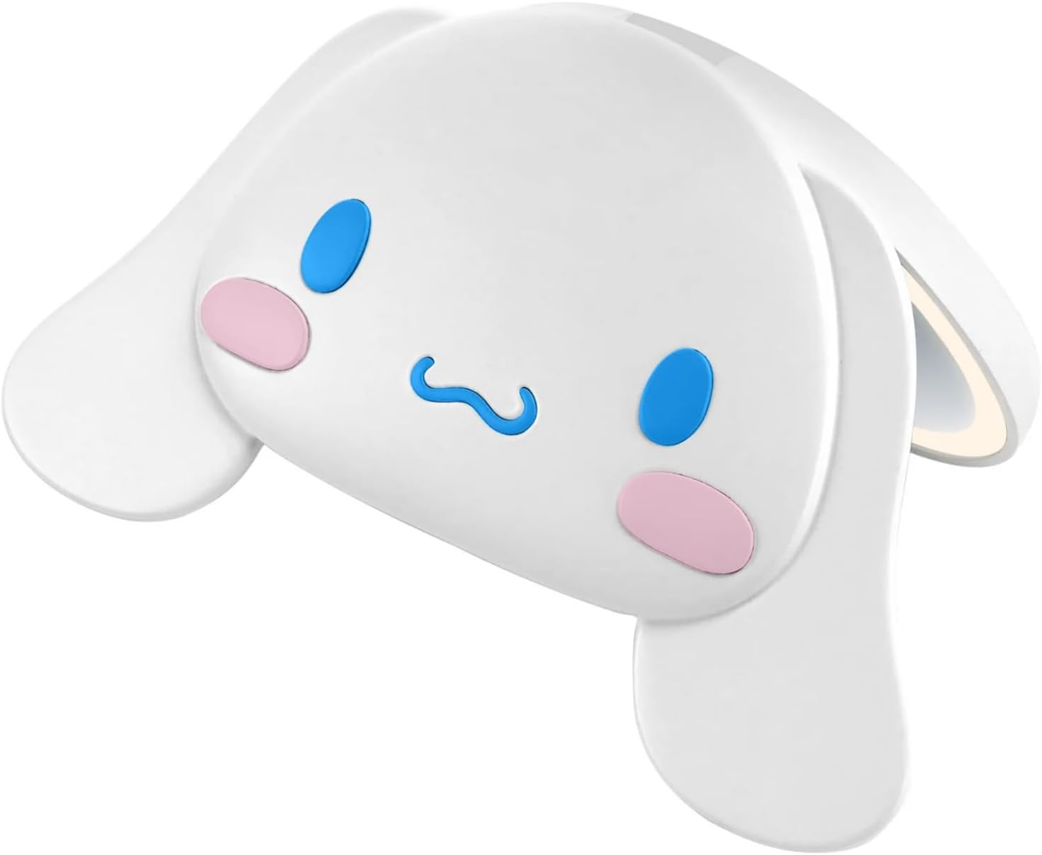 Impressions Vanity Cinnamoroll LED Compact Mirror with Cinnamoroll Figural Shaped Design, 3X Top Magnified Mirror with Touch Sensor, Daylight LED Lighting, Velvety Soft Touch Finish Vanity Mirror