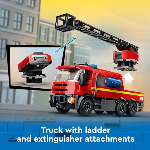 LEGO City Fire Station with Fire Truck - Building Set for Kids Ages 6+ - Includes 5 Minifigures and 2 Truck Attachments