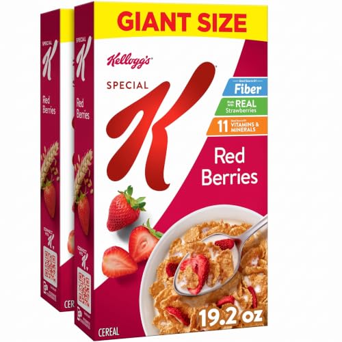 Kellogg's Special K Red Berries Breakfast Cereal, Good Source of Fiber, Giant Size, 19.2 oz (Pack of 2)