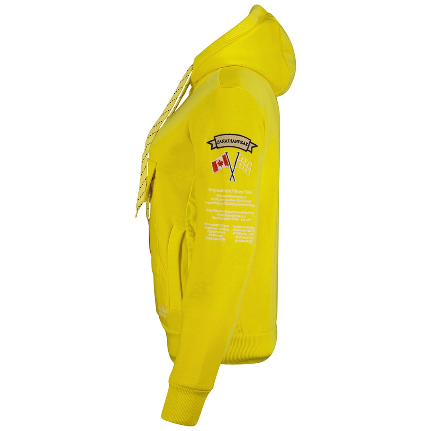 Canadian Peak Gyrelle Lady Damska bluza z kapturem i kieszeniami - Bluzy z długim rękawem Ciepła kurtka - Zamek błyskawiczny Sweter damski Wiosna Lato Jesień Zima (Neonowy Żółty M)