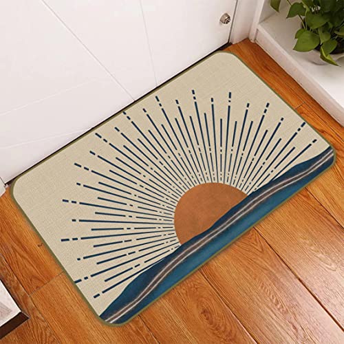 Uinhmop 17''×30'' Minimalist Boho Sea Sun Sunrise Sunset Sunshine Decorative Doormat,Bohemian Sunrise Sunset Floor Mats,Farmhouse Decor For Home Front Door Porch Outdoor Indoor,Boho Lovers Gift #TOP2