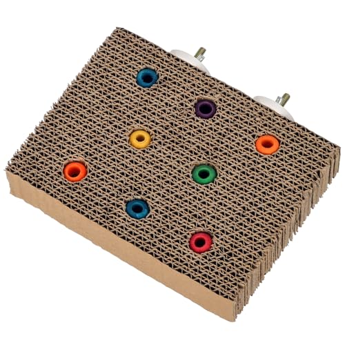 Super Bird Creations SB1217 Cardboard Treat Block - Interactive Chewing and Foraging Bird Toy for Medium Birds - Medium Conures, Parrots, Ringnecks - Encourages Exploration and Physical Exercise