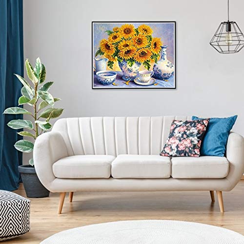 5D Diamond Painting Kits For Adults Beginners Sunflower,Diy Diamond Paint With Diamond Full Drill Art Craft For Home Wall Decor 16 X 20 Inches #TOP6