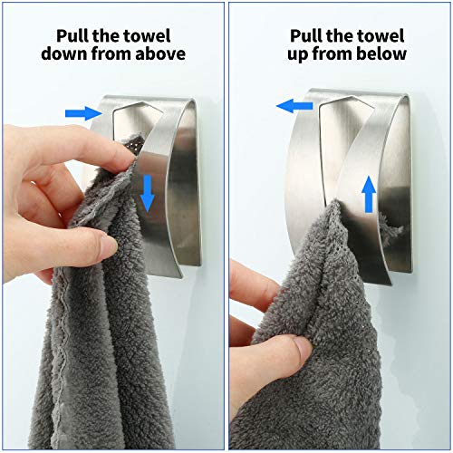 image for Boao Self Adhesive Grabber Stainless Steel Kitchen Dish Towel Hook Wal