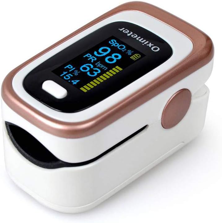 Finger Pulse Oximeter Fingertip Blood Oxygen Saturation Monitor SpO2 with OLED Display,Pulse Rate,Blood Perfusion Index,Respiratory Rate Monitor,Fit for Family Health Care,FDA/CE Approved (White)