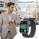 AI Smart Watch for Men, DA GPT AI Waterproof Smartwatch, 1.9" AMOLED Always-On Display, 24/7 Heart Rate, Blood Oxygen, Stress Sleep Monitor, 123 Sports Fitness Tracker, Compatible Android and iOS
