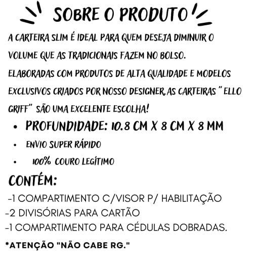 Carteira Masculina Porta Cartão Slim Couro Bovino (Marrom)