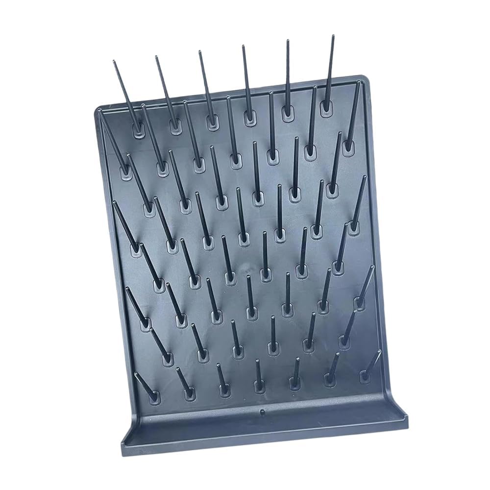 Estante de secado de cristalería, diseño de encimera de montaje en pared para tubos de ensayo y botellas de laboratorio, ideal para secado y organización de cristalería de laboratorio