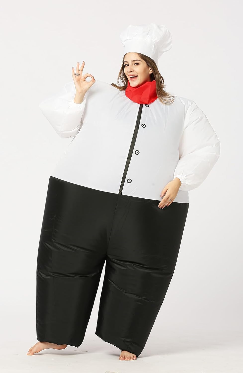 FUNNY COSTUMES Chef Cosplay Costume, Inflatable, Blow Up Suit, One Size Fits Most Adults For Halloween, Party, Event, Performance, Carnival