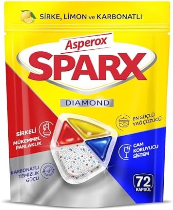 Asperox Sparx Diamond Bulaşık Makinesi Kapsülü 72 Adet — Amazon ürün görseli