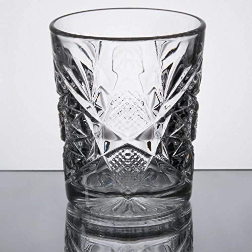 Hobstar Double Old Fashioned Glasses 12Oz / 340Ml - Set Of 4 - Vintage Cut Glass Whisky Tumblers By Libbey #TOP2