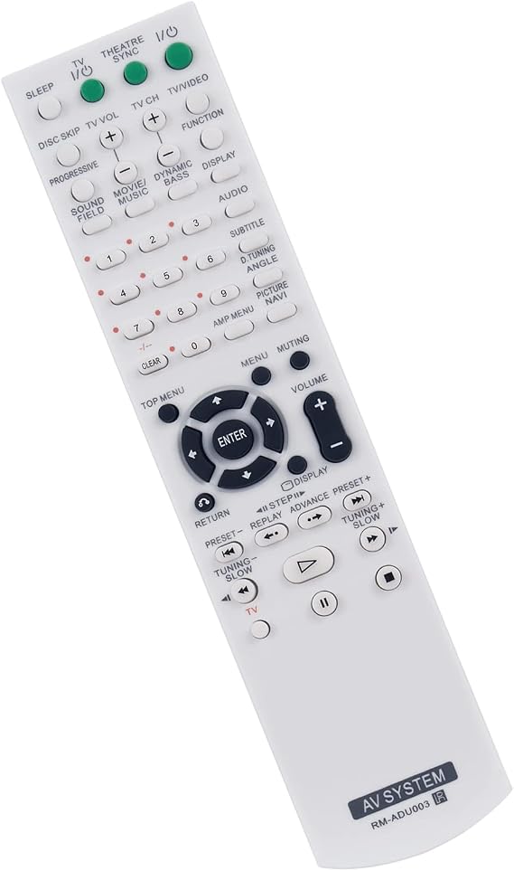 VINABTY RM-ADU003 Replacement Remote Control Compatible with Sony DVD Home Theatre System RMADU003 remote DAVDX315 DAV-DX155 DAV-DX255 DAV-DX315 SS-WS52 DAV-DZ120 HCD-DX155 HCD-DX315 DAVDX255