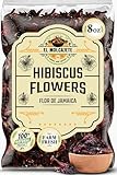 Hibiscus Flowers (8oz) – Flor de Jamaica, Dried Hibiscus Flowers for Tea - Triple Cleaned Whole Hibiscus Petals and Bulk Loose Leaf for Agua Fresca, Jamaican & Sorrel Hibiscus Tea by El Molcajete