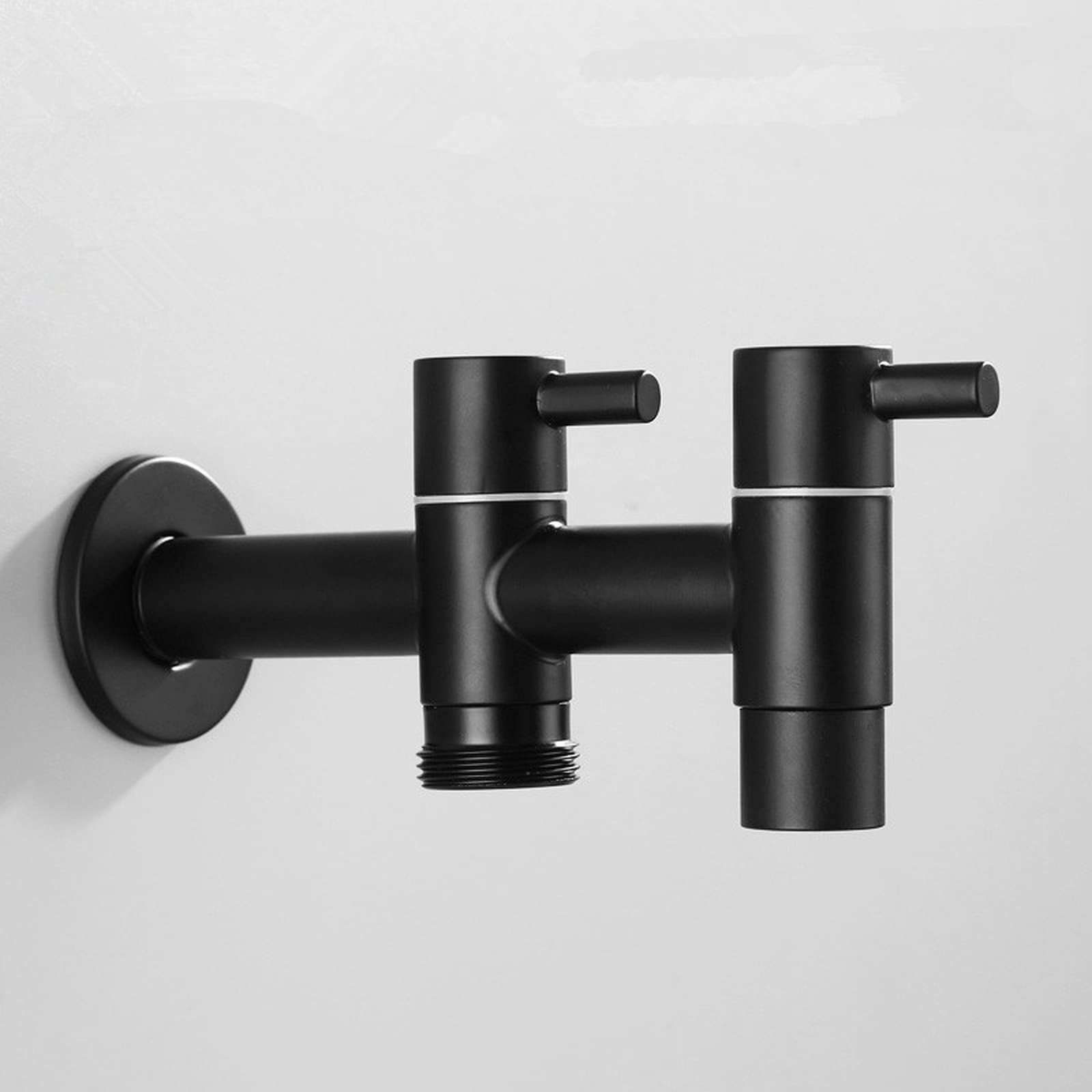 Rubinetto per lavatrice doppio multifunzione nero Rubinetto a parete per bagno in acciaio inossidabile Rubinetto per mocio Rubinetti per acqua da giardino per esterni resistenti Star of Light