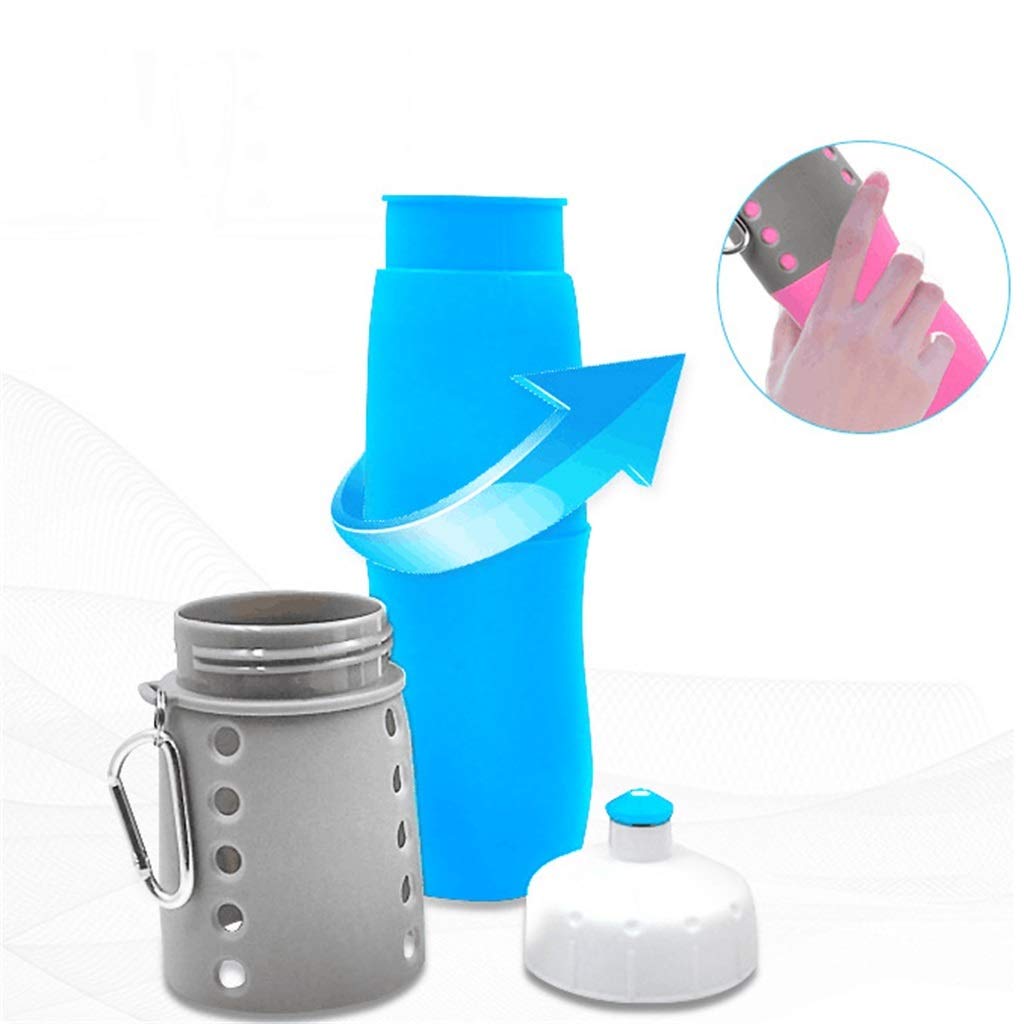 Bottiglia d'Acqua Pieghevole, Alta capacità for Il Fitness A Prova di Caduta E Portatile Bicchiere d'Acqua in Silicone (4 Colori)