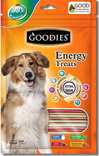 Image of Goodies Dog Energy Treats, Made of Vegetable Protein, 98% Digestible, Healthy Snack & Training Treat, Best for Dog with Meat Allergy, Lamb 500gm (2 X 500g)