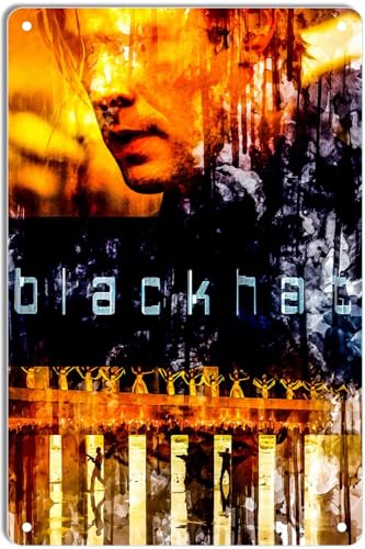 DWQUIX Targa in metallo con Blackhat Classic Movie Poster per Home Theater Decor e Retro Wall Art 20,3 x 30,5 cm