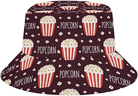 Popcorn Bucket Hat Unisex Travel Sun Fisherman Hats Summer Beach Outdoor Cap for Women Men