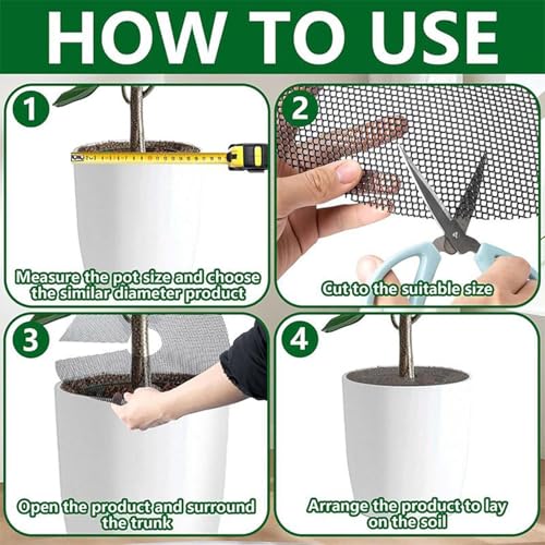 Malla barrera protectora cortable y resistente para macetas de interior 5