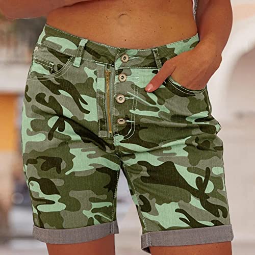 Women's Casual High Waisted Short Pants Stretchy Cuffed Hem Jean Shorts Cute Sexy Mini Hot Denim Shorts #TOP2