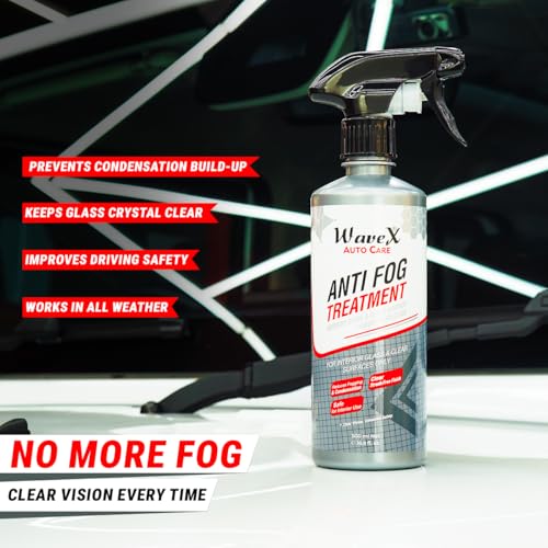 Image of Wavex Anti Fog Treatment for Car Interior Glass, Helmet Visor & Spectacles | Prevents Fogging & Condensation | Clear Streak-Free Visibility | Interior Use Only | 125ml
