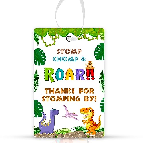 Image of Party Propz Thank You Card Birthday-20 Pcs Dinosaur Thank You Cards For Return Gifts With 1 Pc Ribbon|Birthday Thanks Card (Cardstock)|Thank You Tags For Return Gifts|Happy Birthday Decoration Items