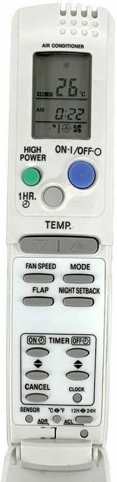 Front view of the XINFUTE RCS-4MVPS4EX remote control with the lower flap open, revealing additional buttons.